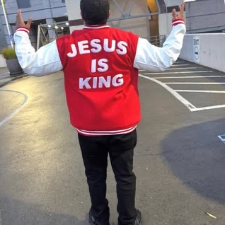 Jesus Is King varsity, red, back